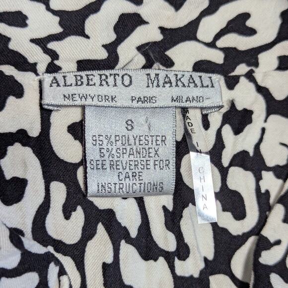 Alberto Makali Leopard Print Blazer Jacket White Black Animal Womens Small Y2K - Picture 4 of 5